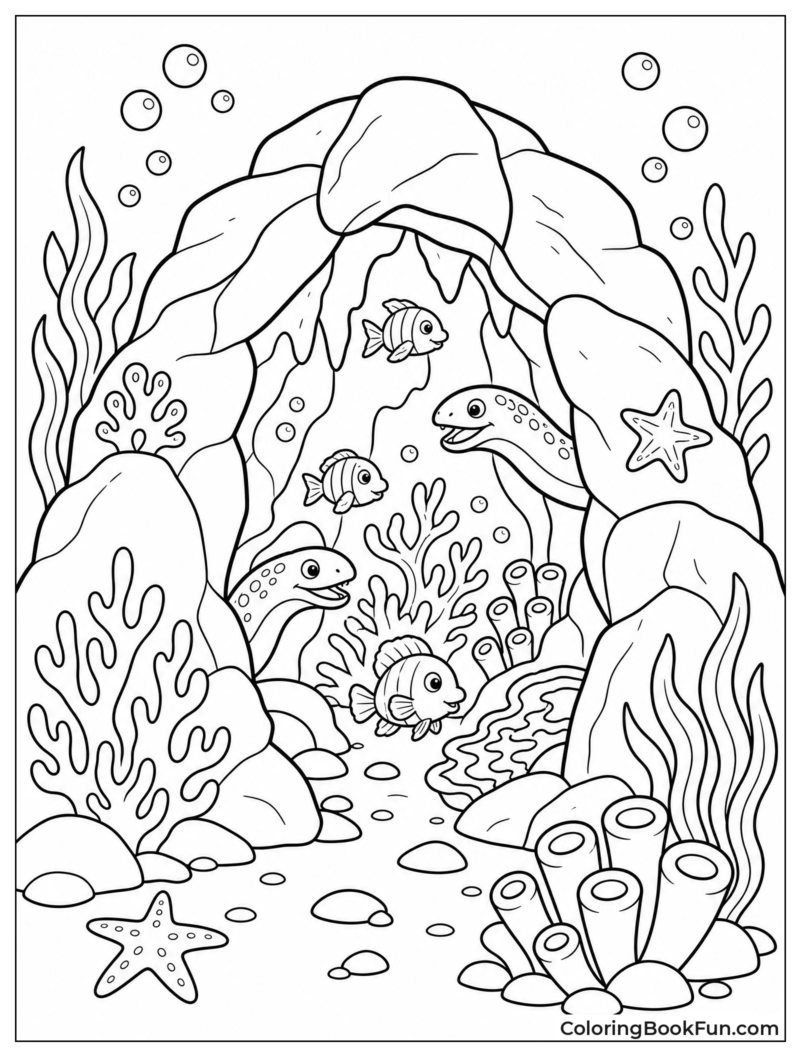 Fish Hide inside Underwater Cave
