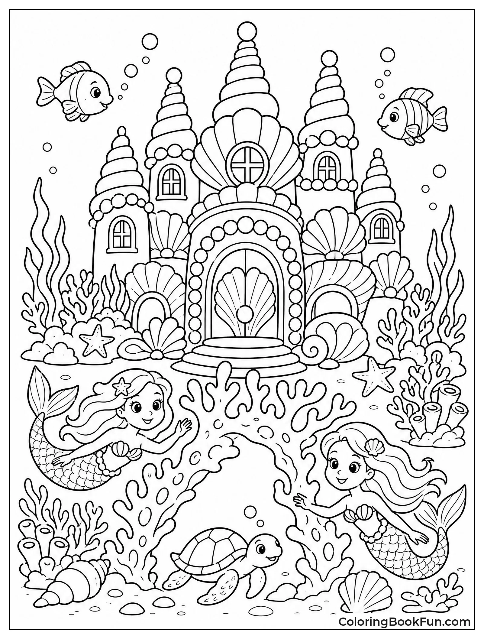 Mermaids Swim near Shell Castle