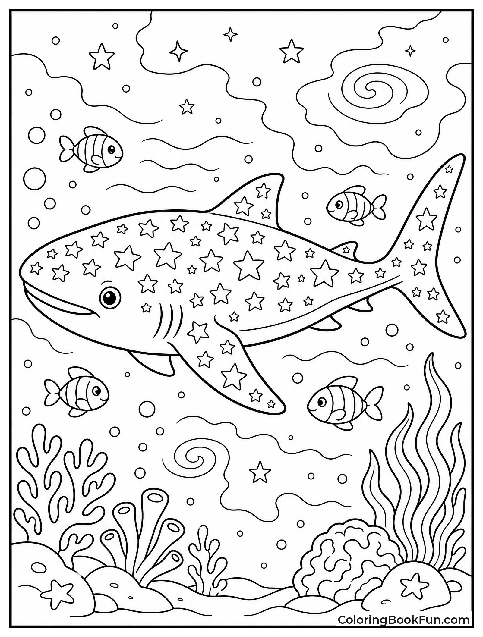 Whale Shark Swims among Stars