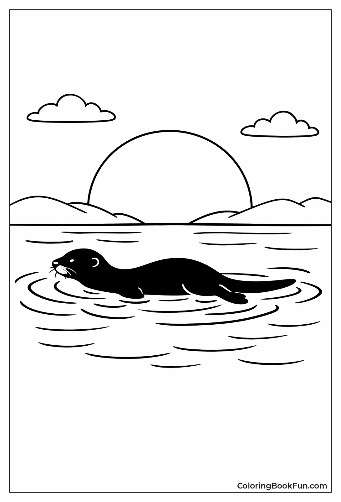 Otter Silhouette Sunset