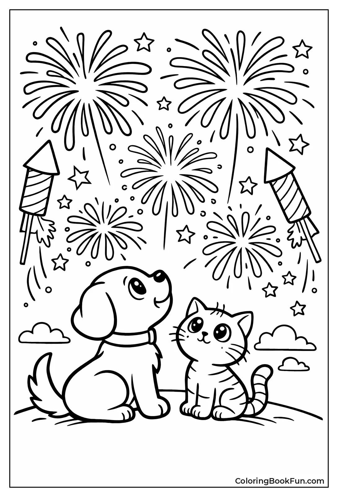 Pets Watching Fireworks