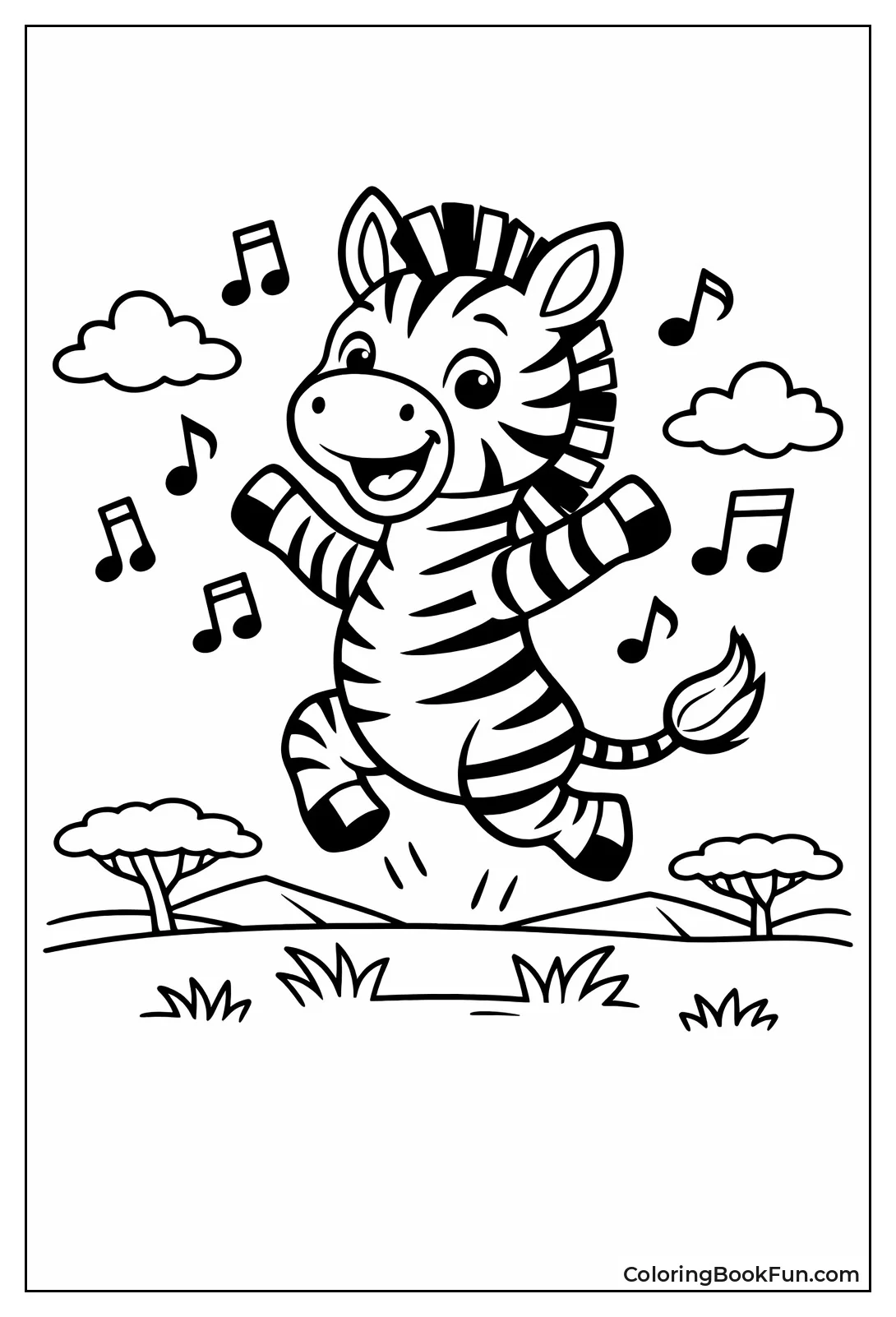 Playful Cartoon Zebra