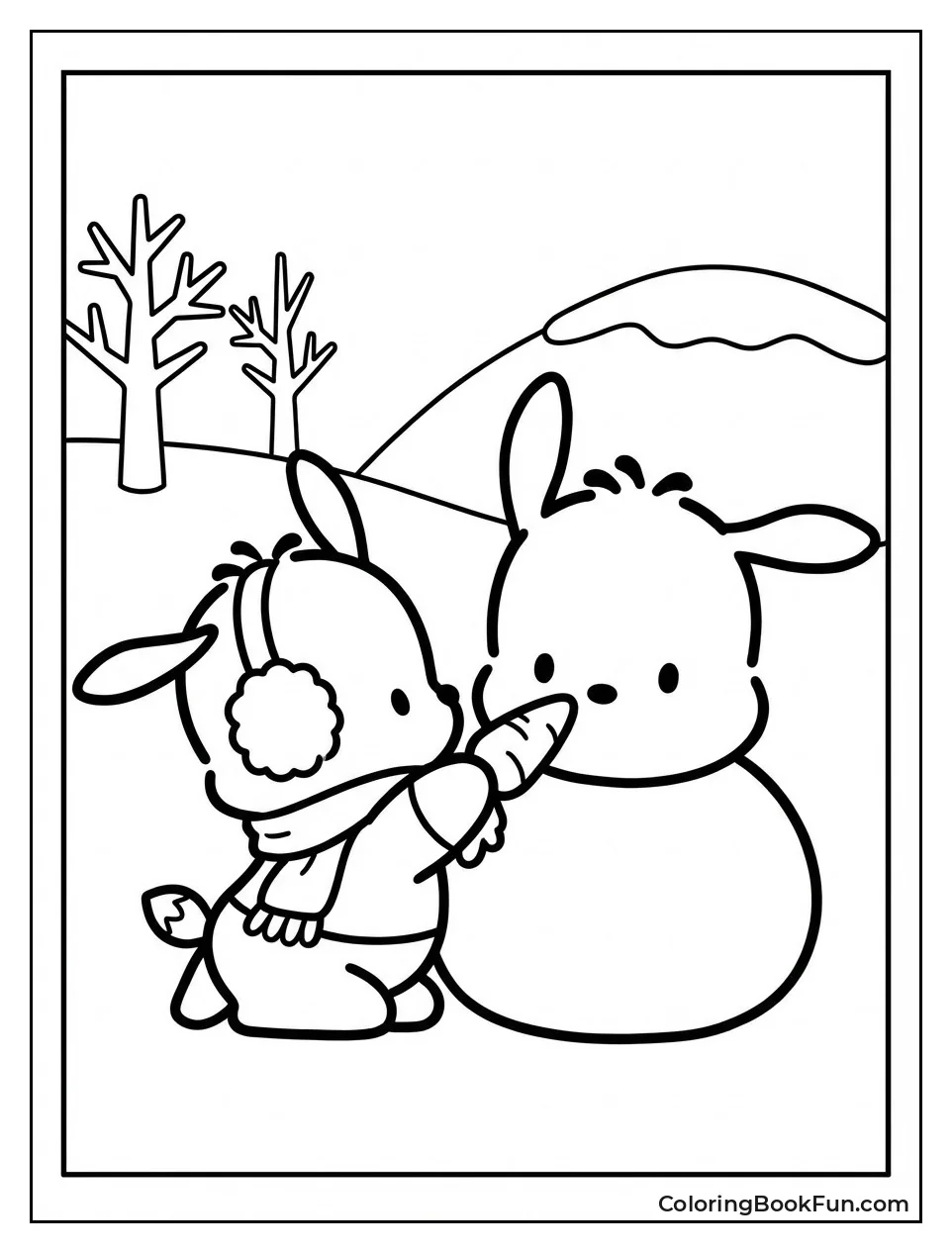 Winter Snowman Building