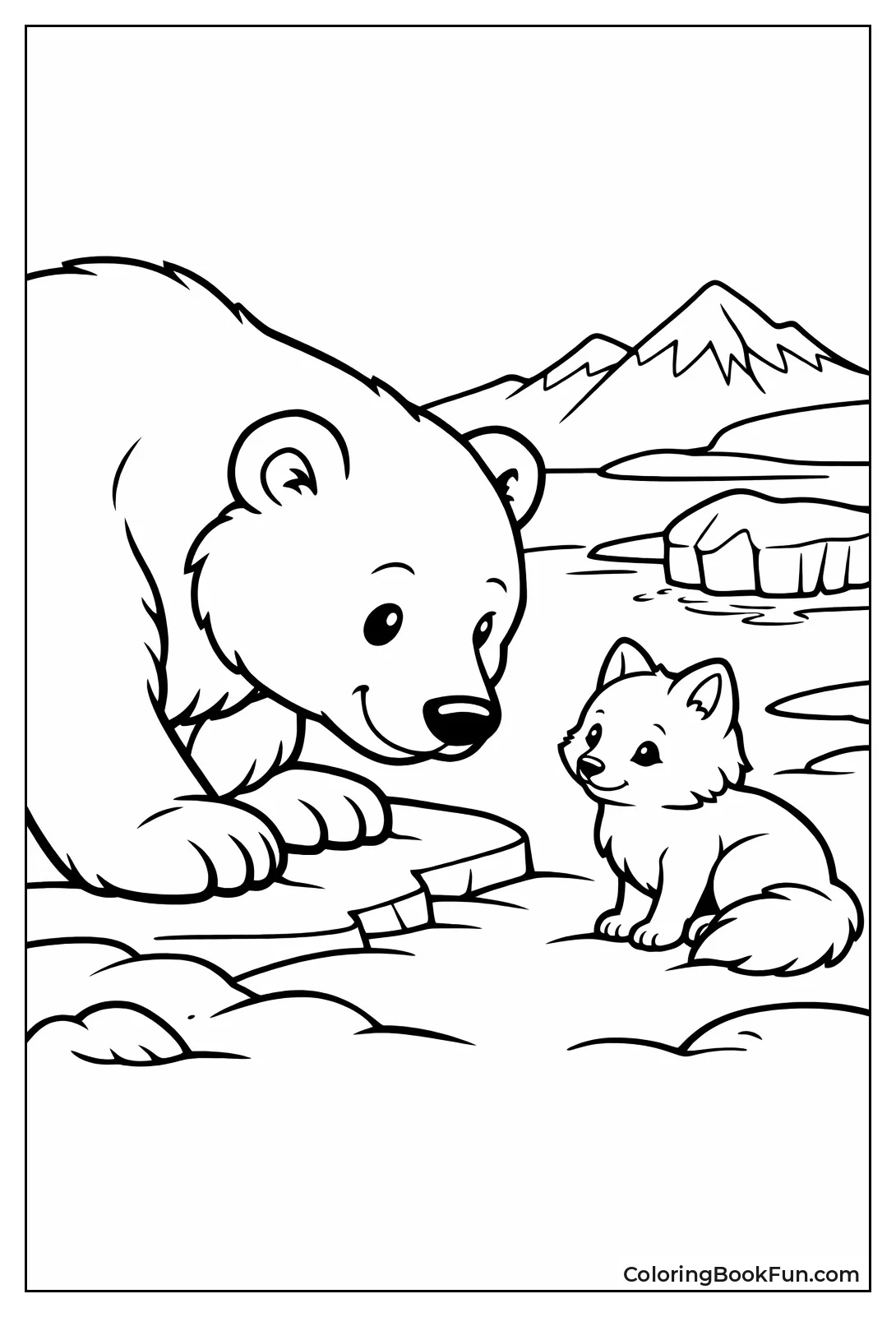Bear and Arctic Fox