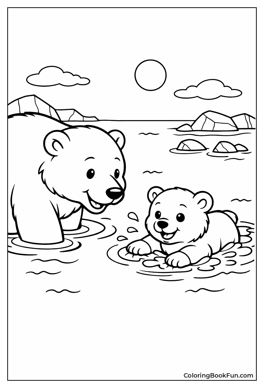 Cub Learning Swim