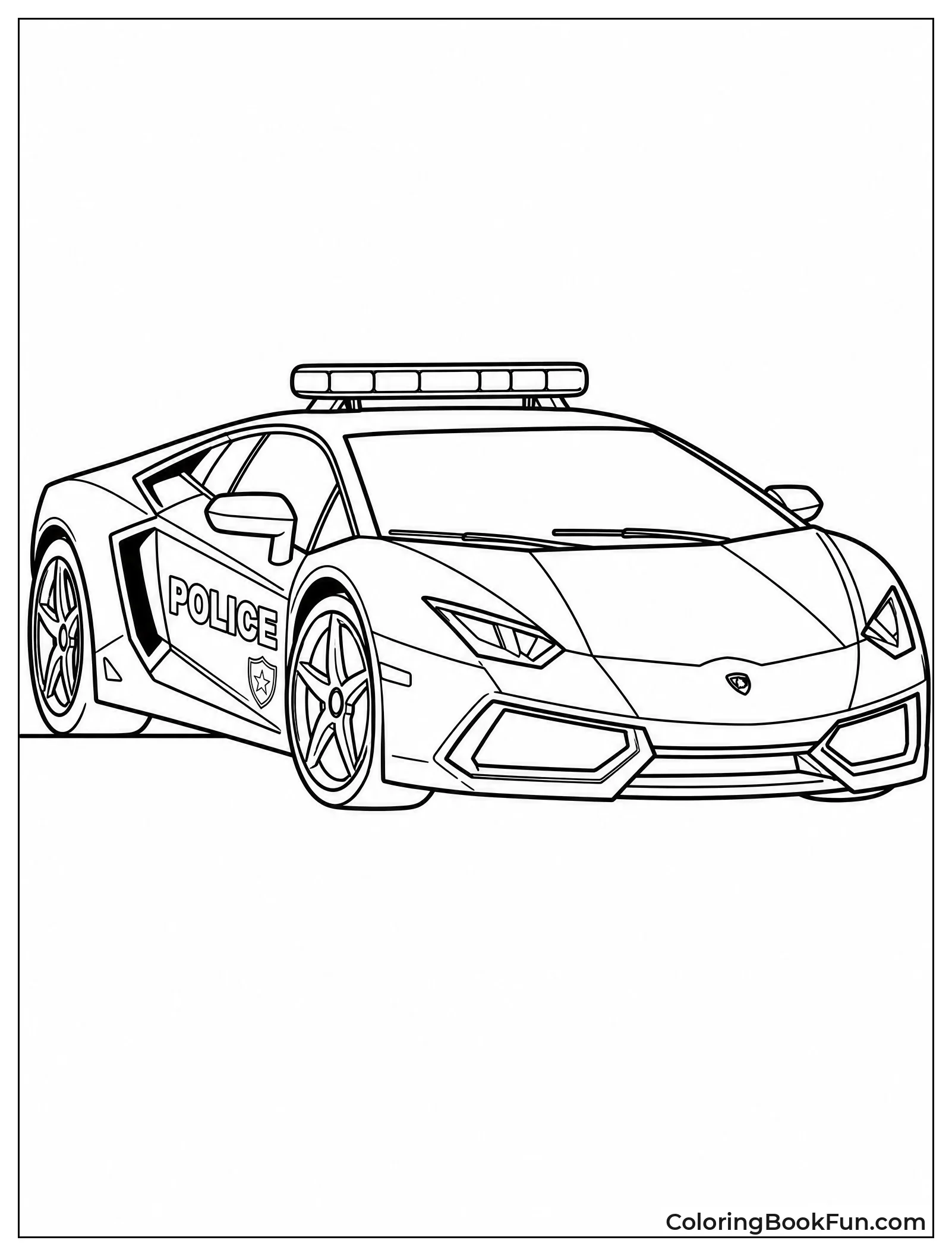 Fast Sports Car in Police Colors