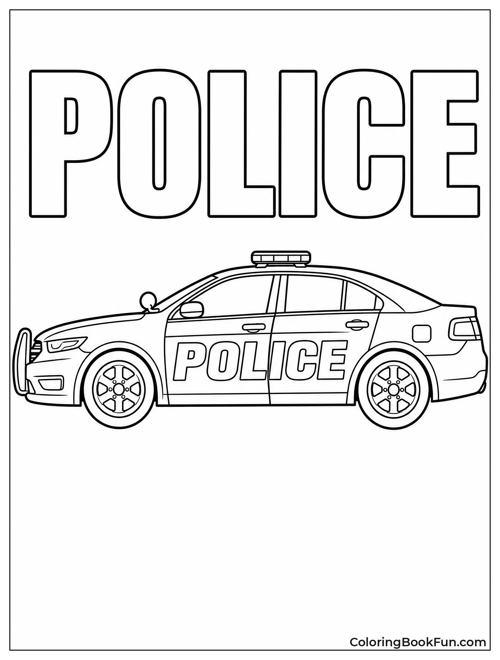 Sleek Police Car from Side View