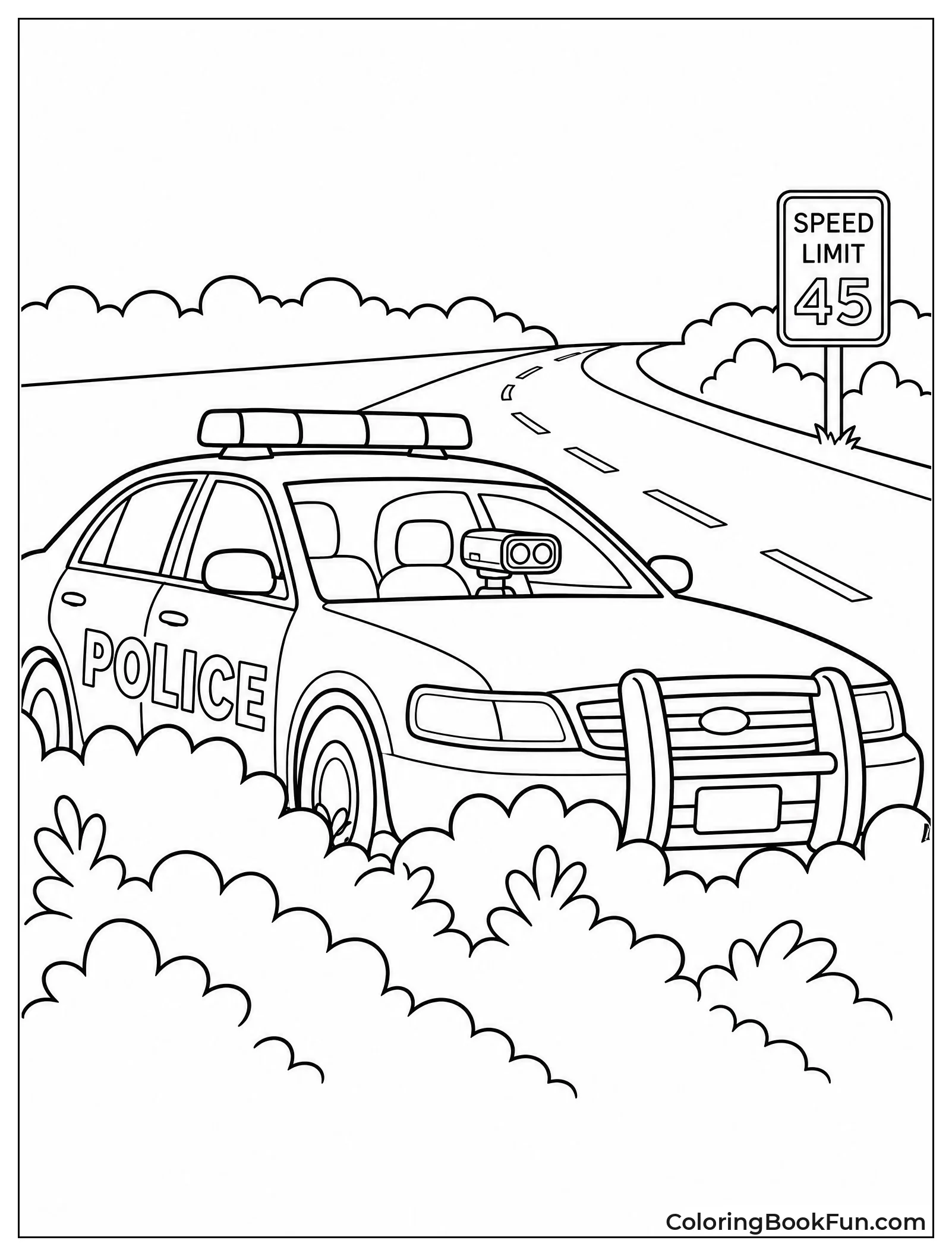 Officer Using Radar Gun from Car