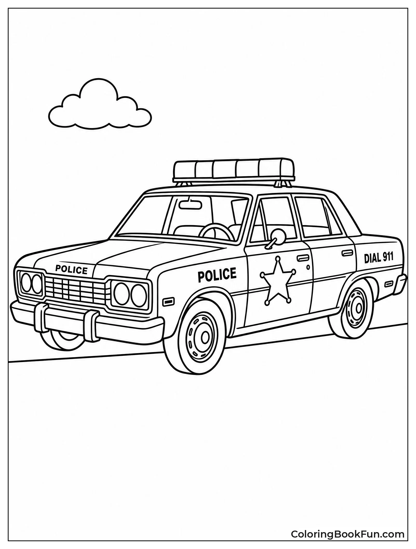 Boxy Old Police Car from 1970s
