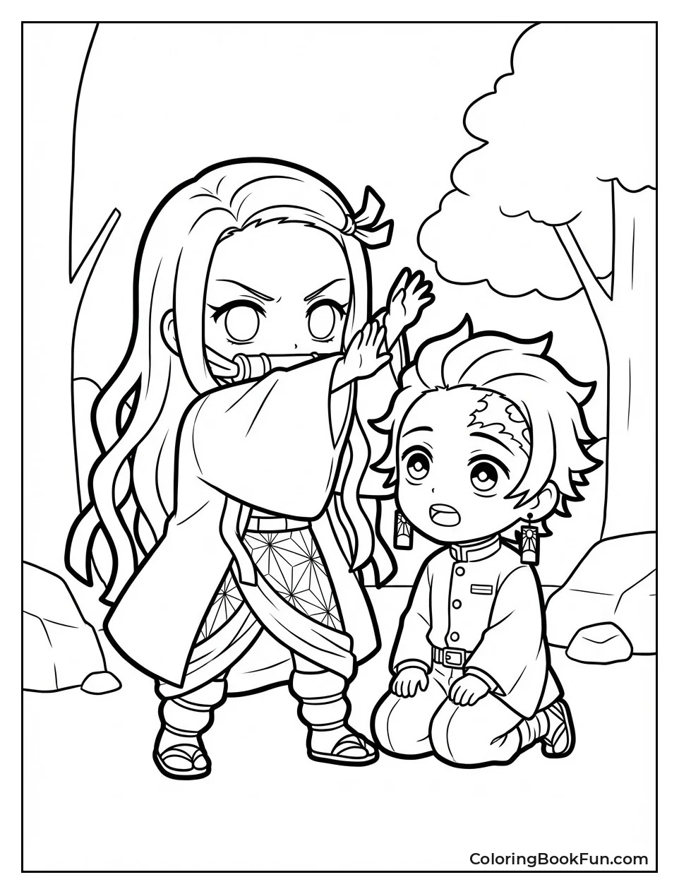 Protective Nezuko Stance