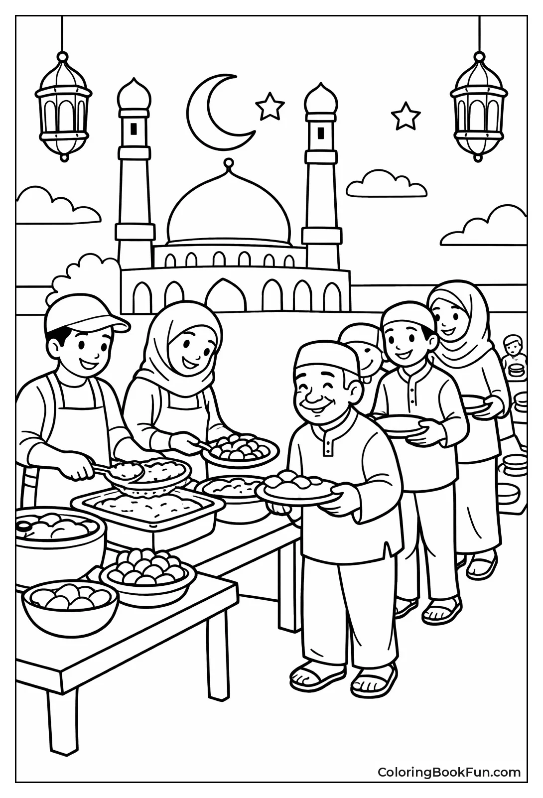 Community Iftar Line