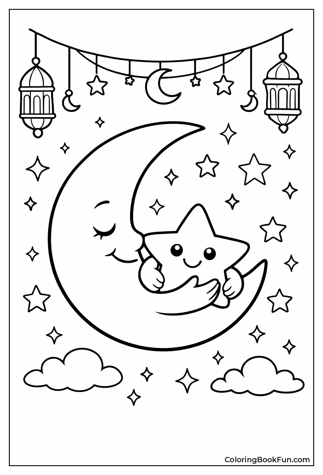 Crescent Moon and Stars