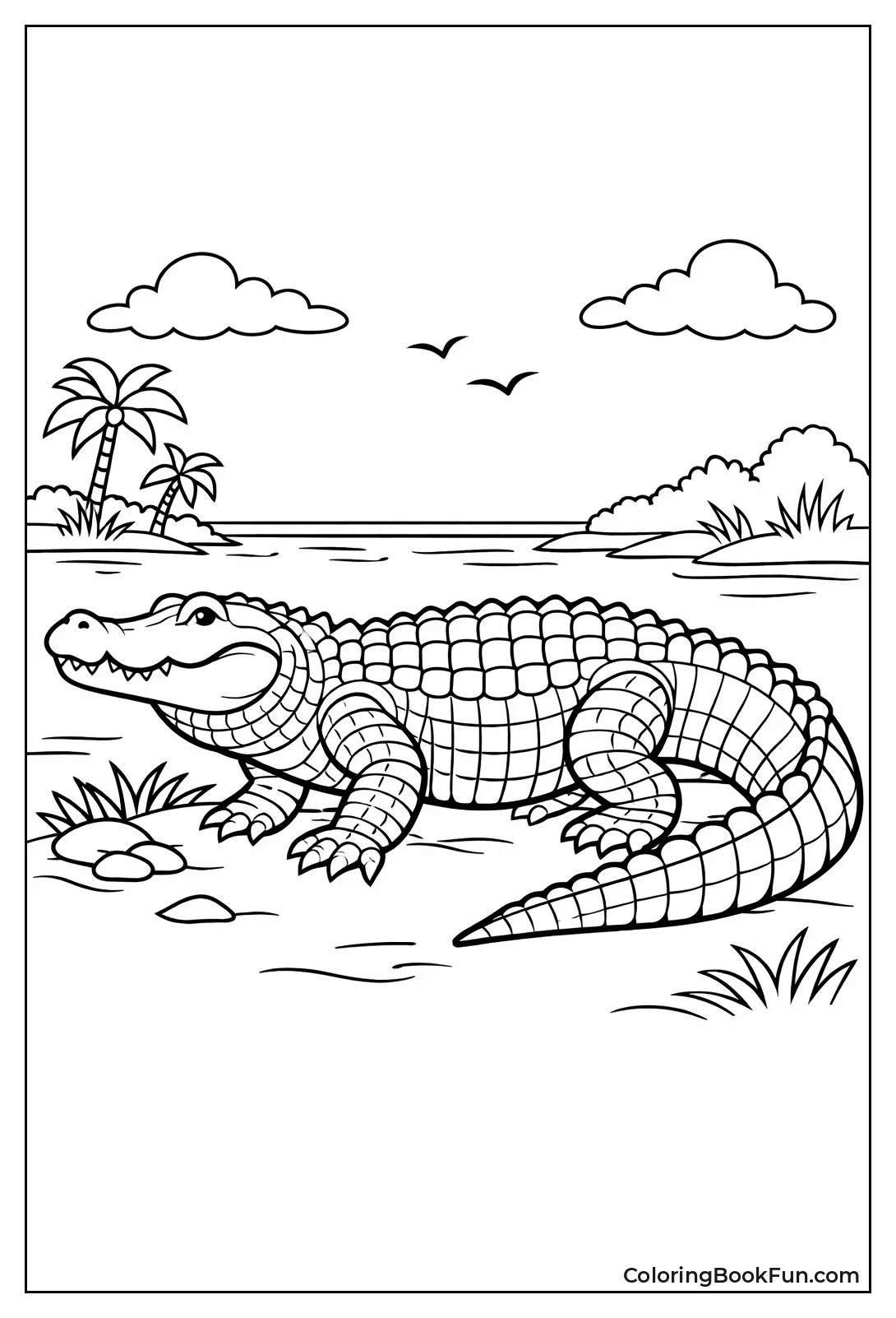 Realistic Standing Alligator