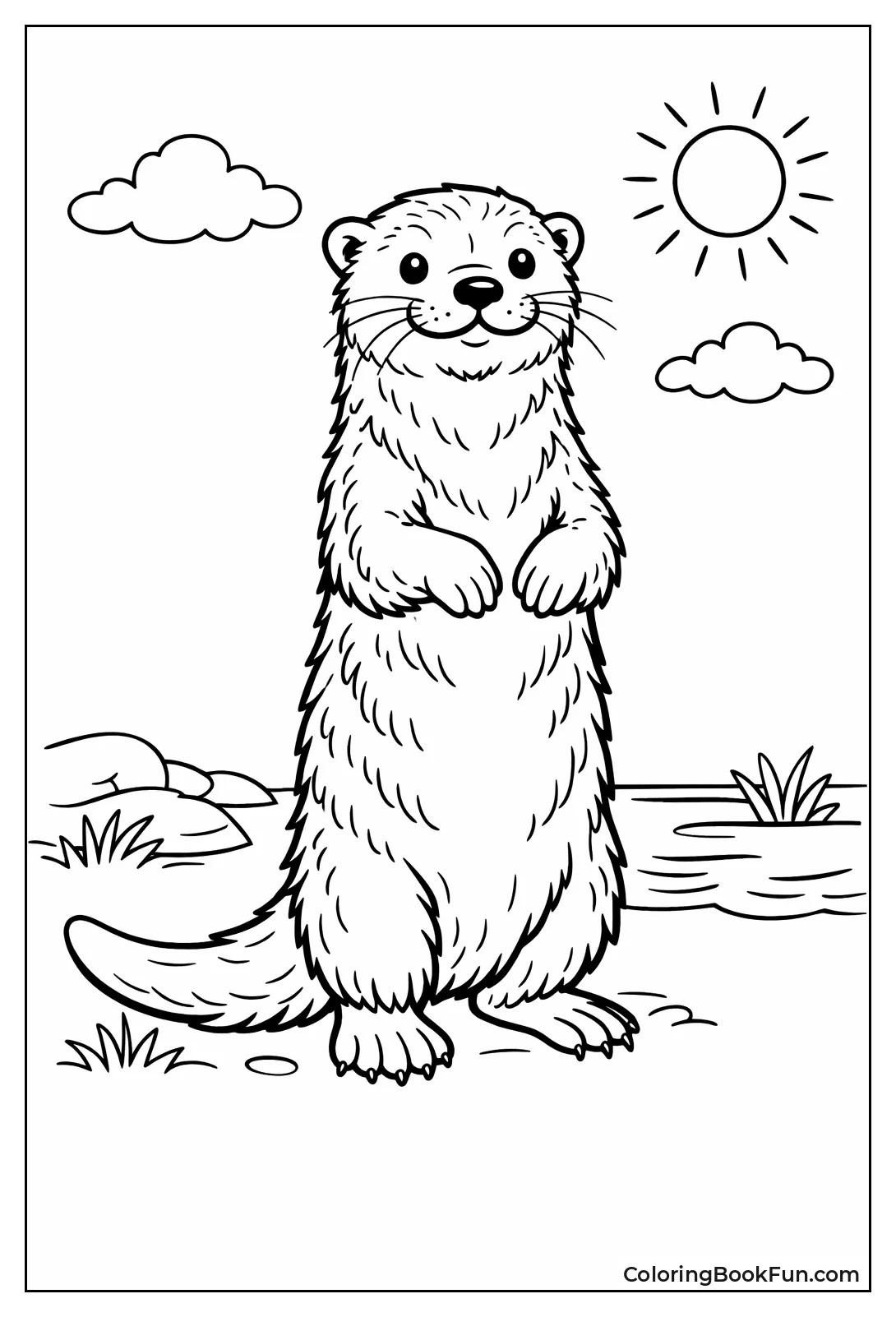 Realistic Standing Otter
