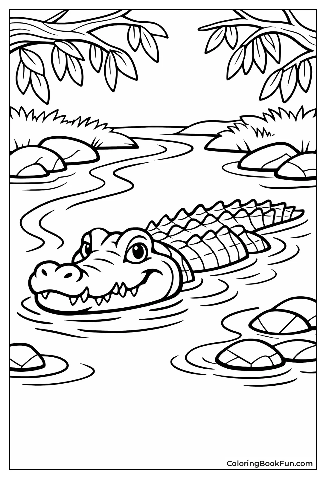 River Lurking Alligator