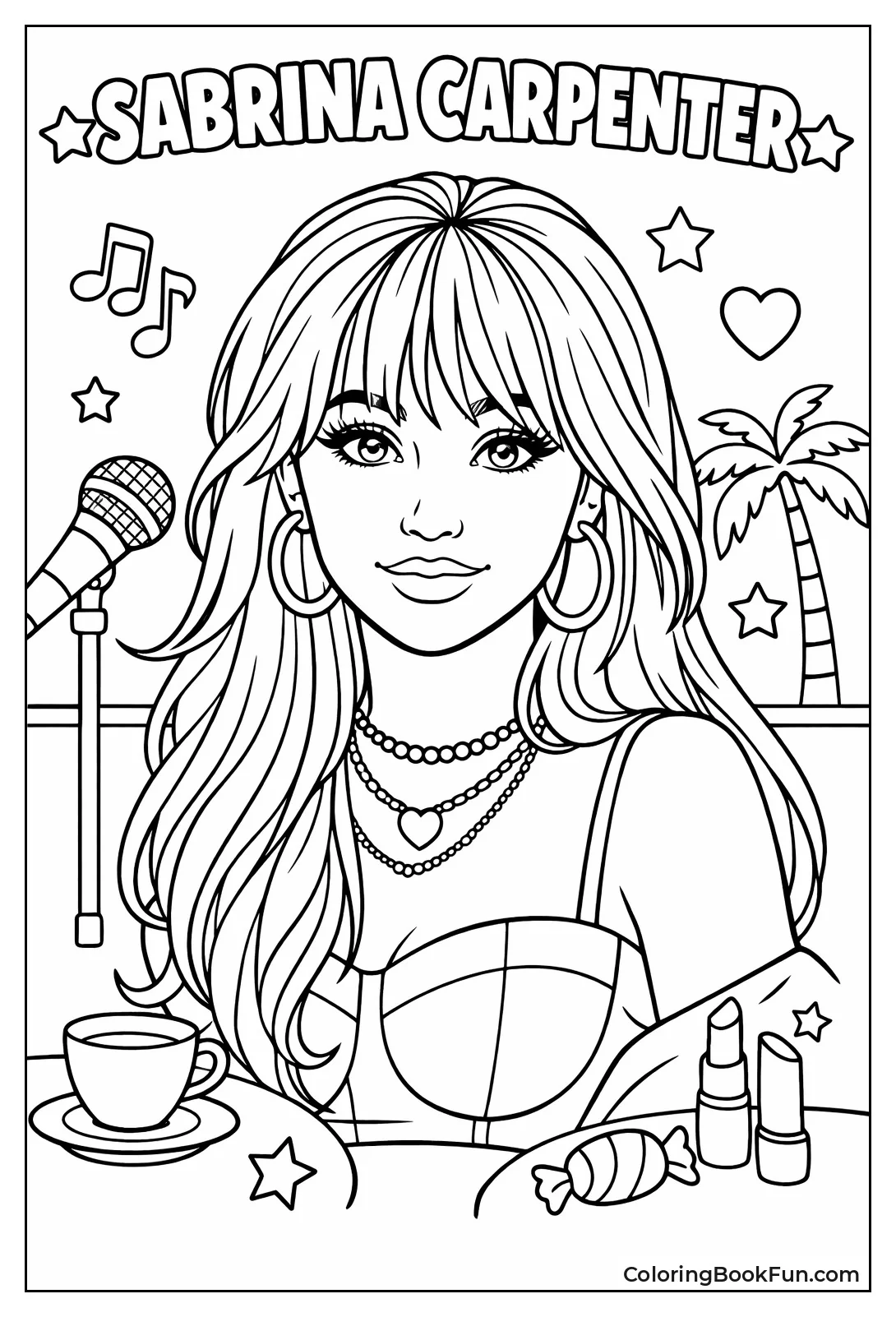 Sabrina Carpenter Line Drawing