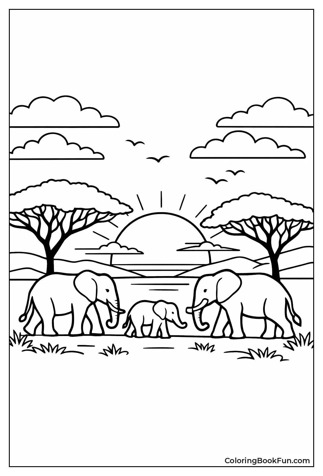 Safari Silhouettes Sunset