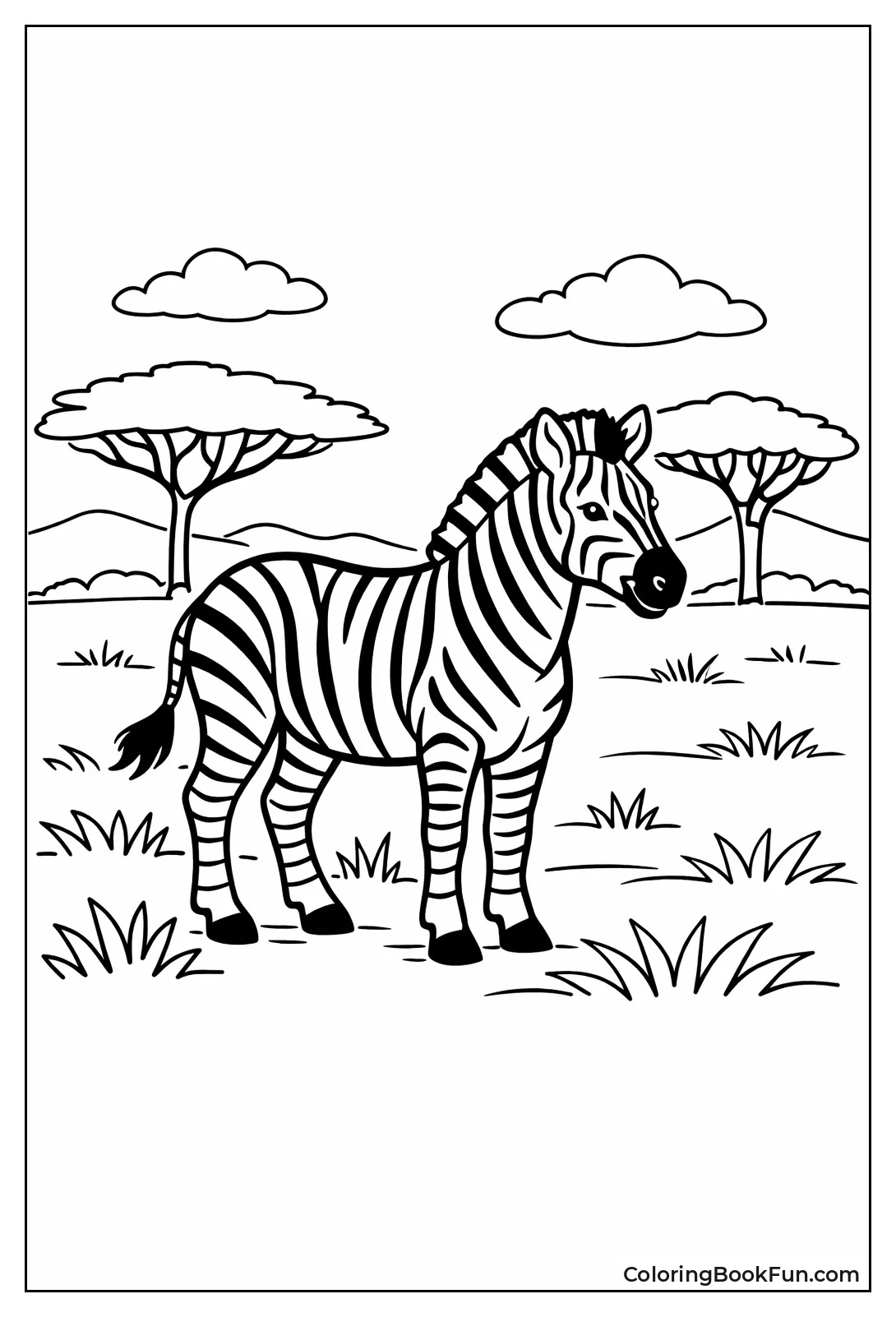 Savanna Zebra Scene