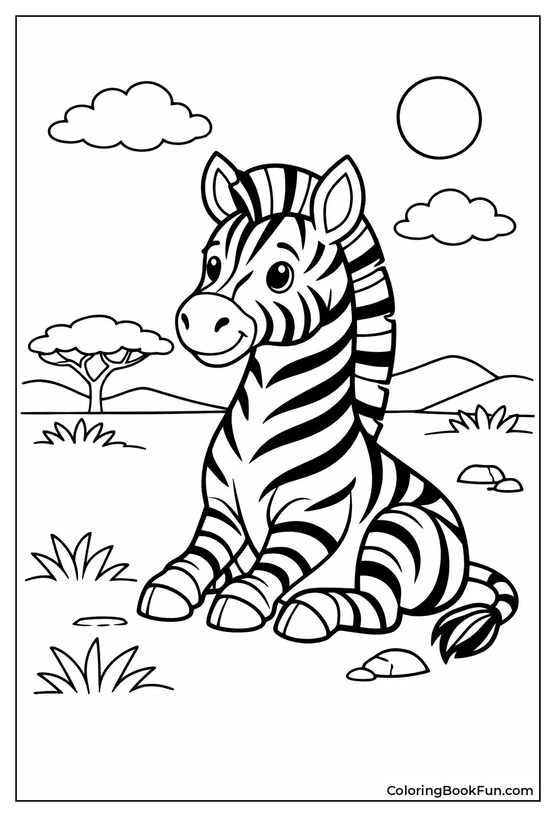 Sitting Zebra Resting