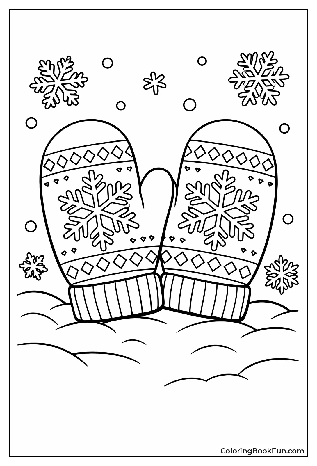 Snowflake Knit Mittens