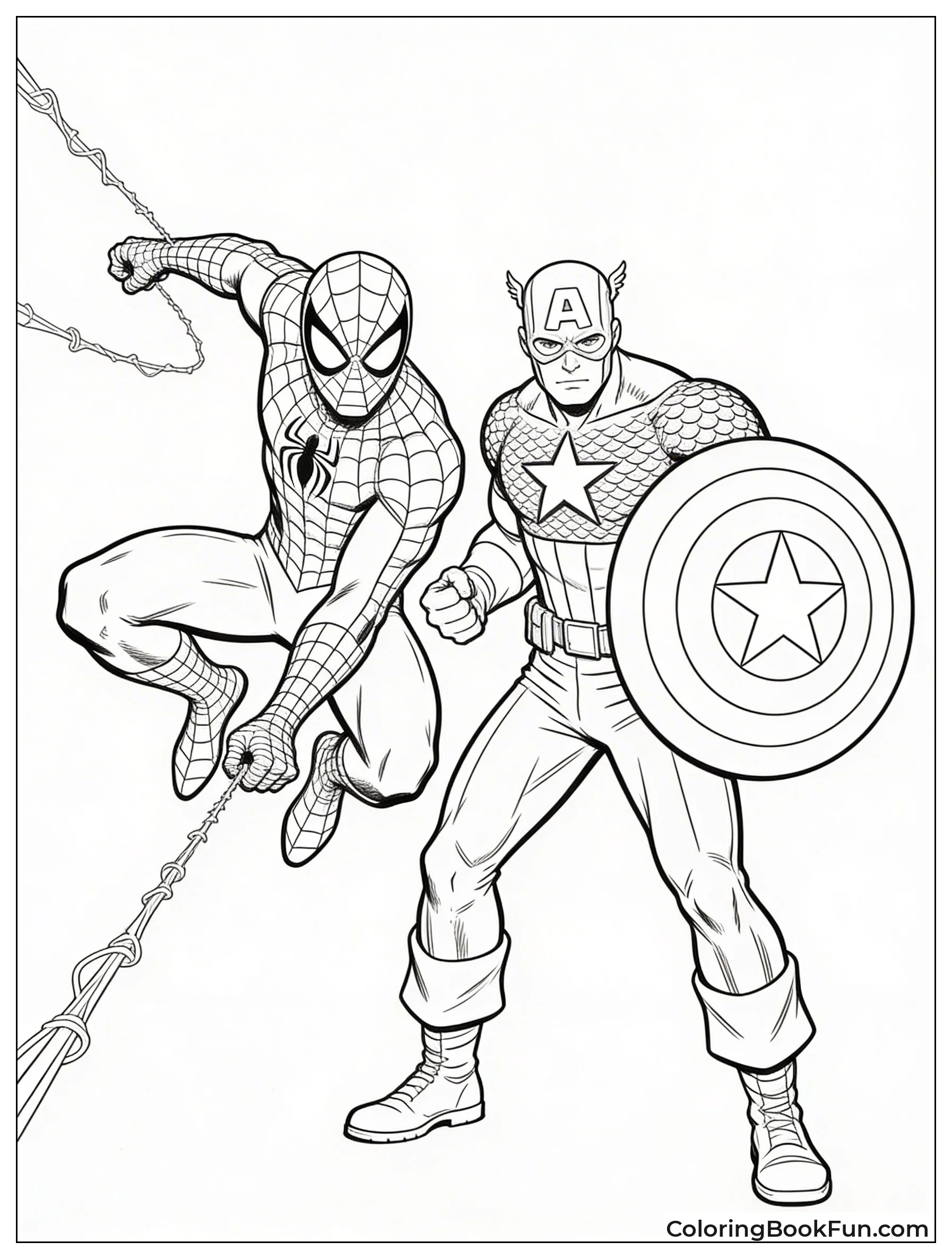 Spider Man and Captain America