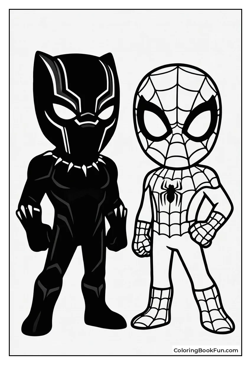 Spidey Black Panther Team Up