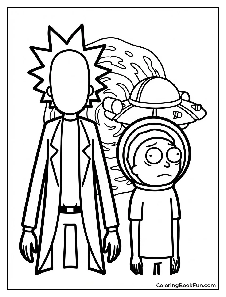 Stencil Rick and Morty Outlines