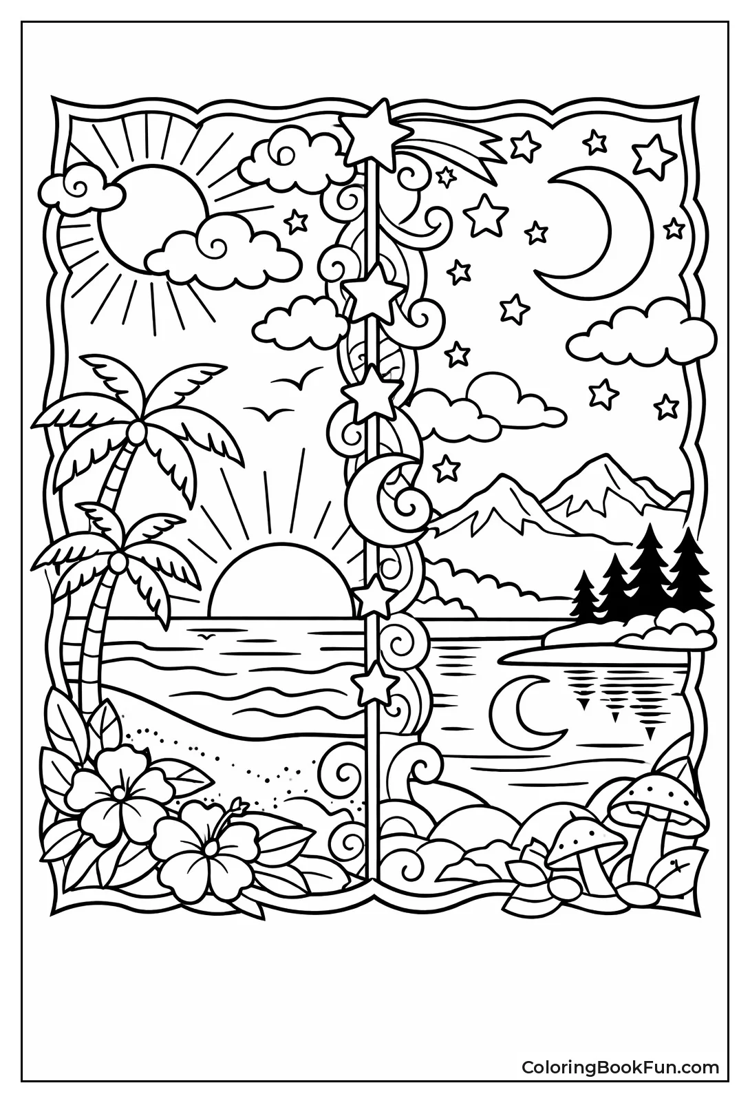 Sun and Moon Border