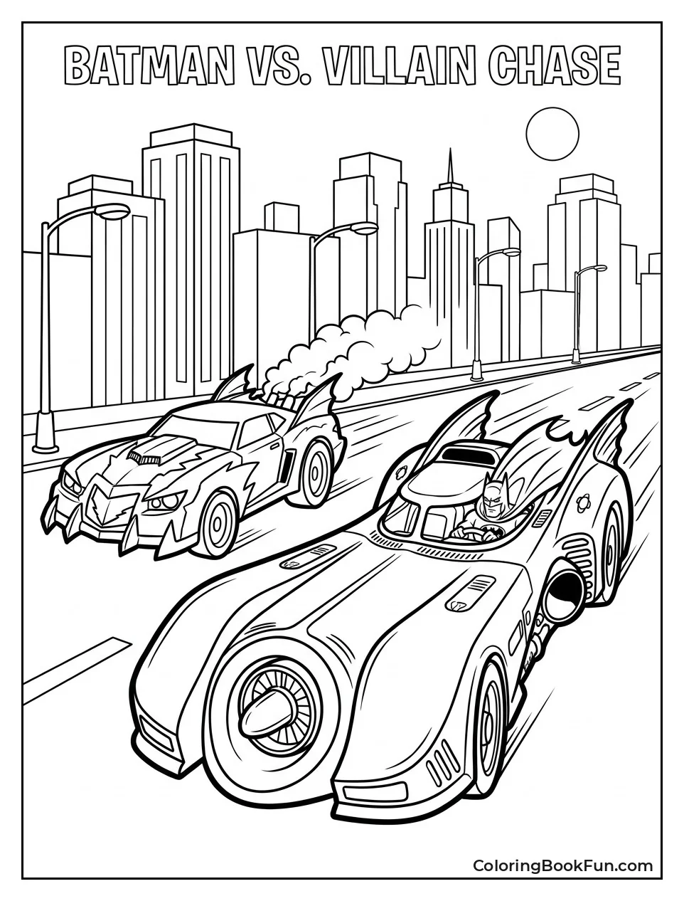 Batmobile Chases Villain Through Streets