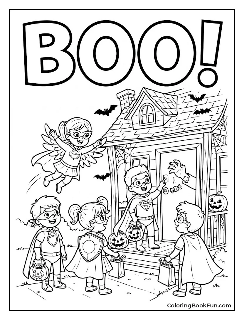 Kids Trick-or-Treat in Costumes