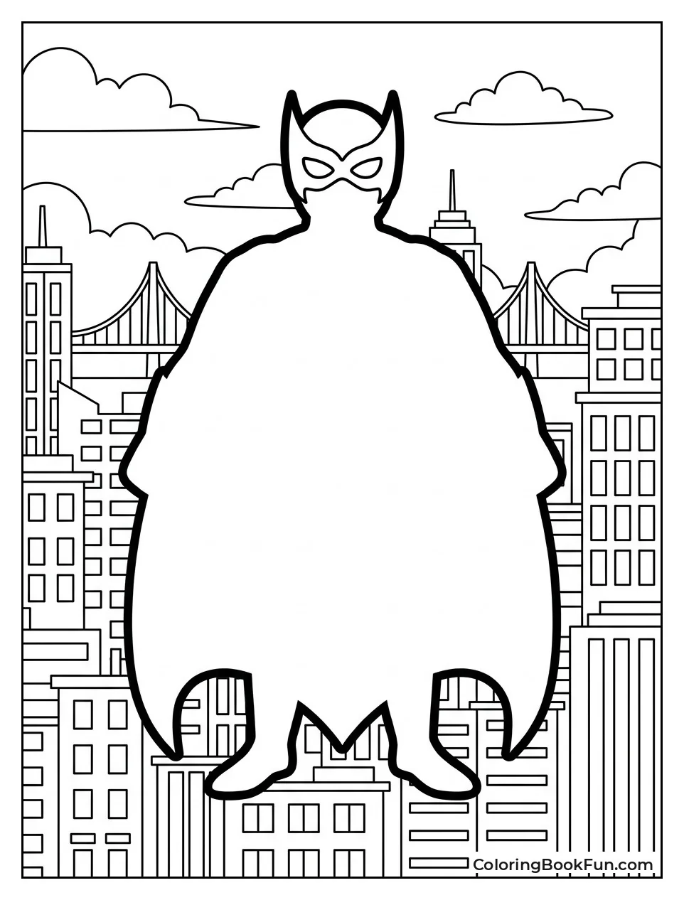 Silhouette Hero Against City Skyline