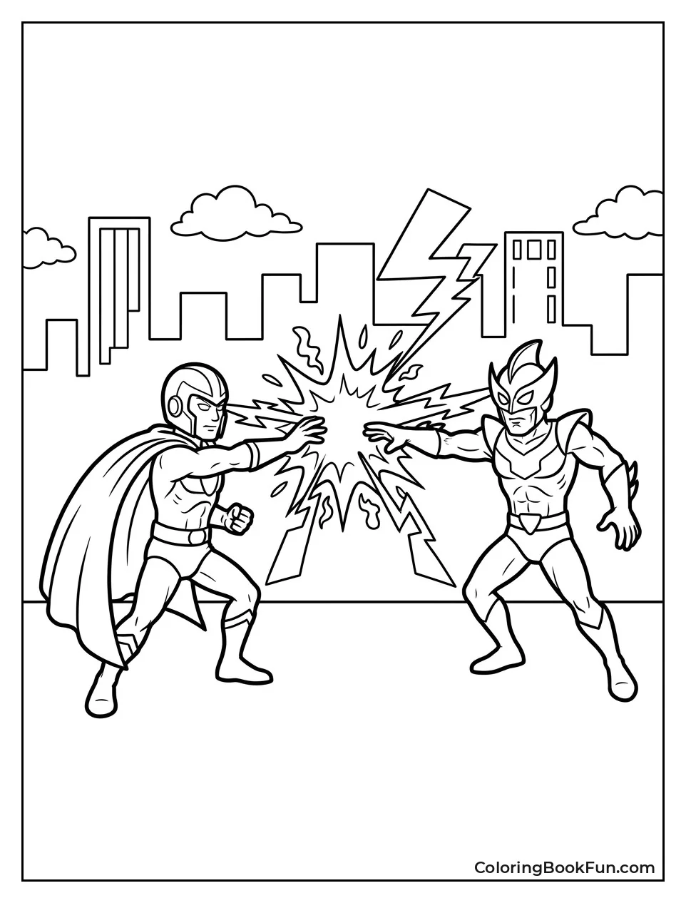 Heroes Duel with Energy Beams