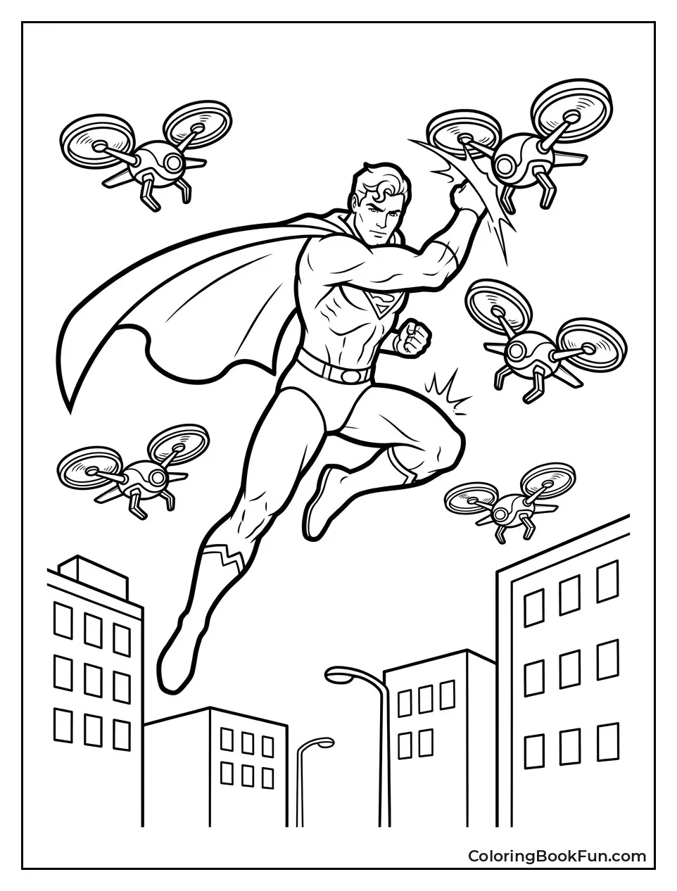 Hero Fights Swarm of Drones