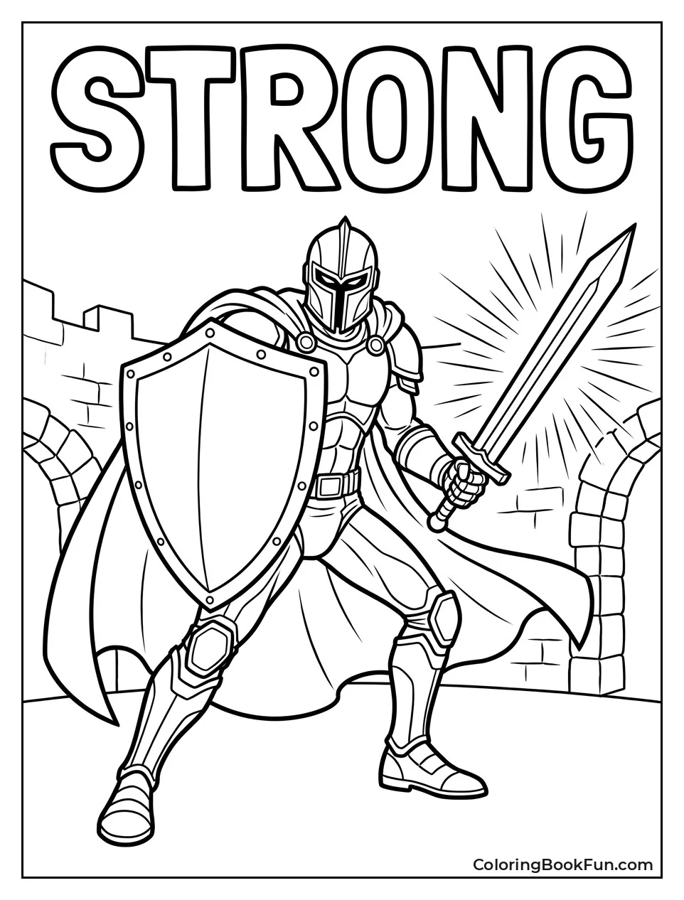 Knight Hero Holds Glowing Sword