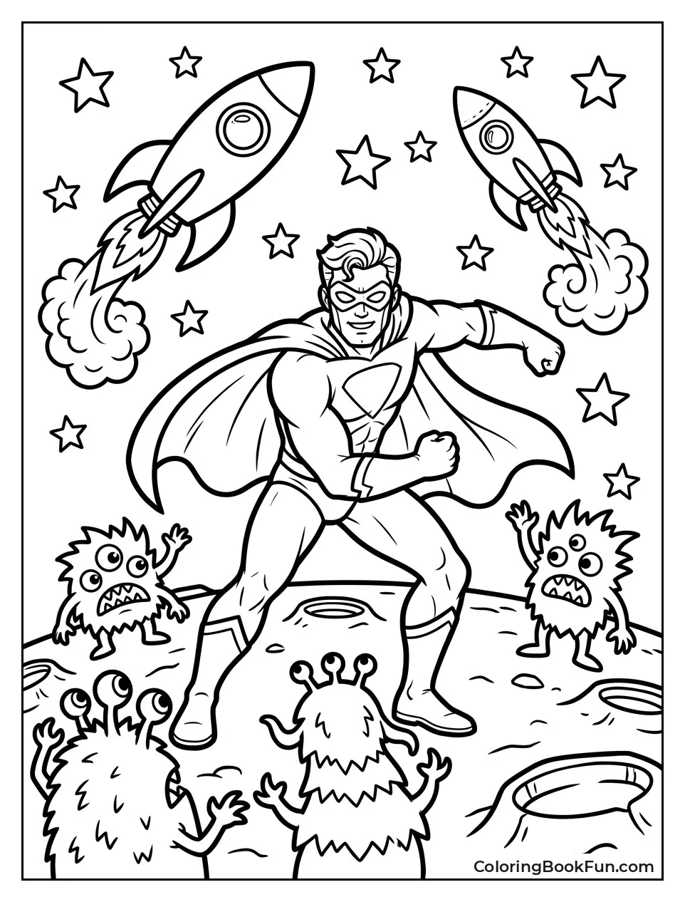 Hero Battles Aliens on Planet