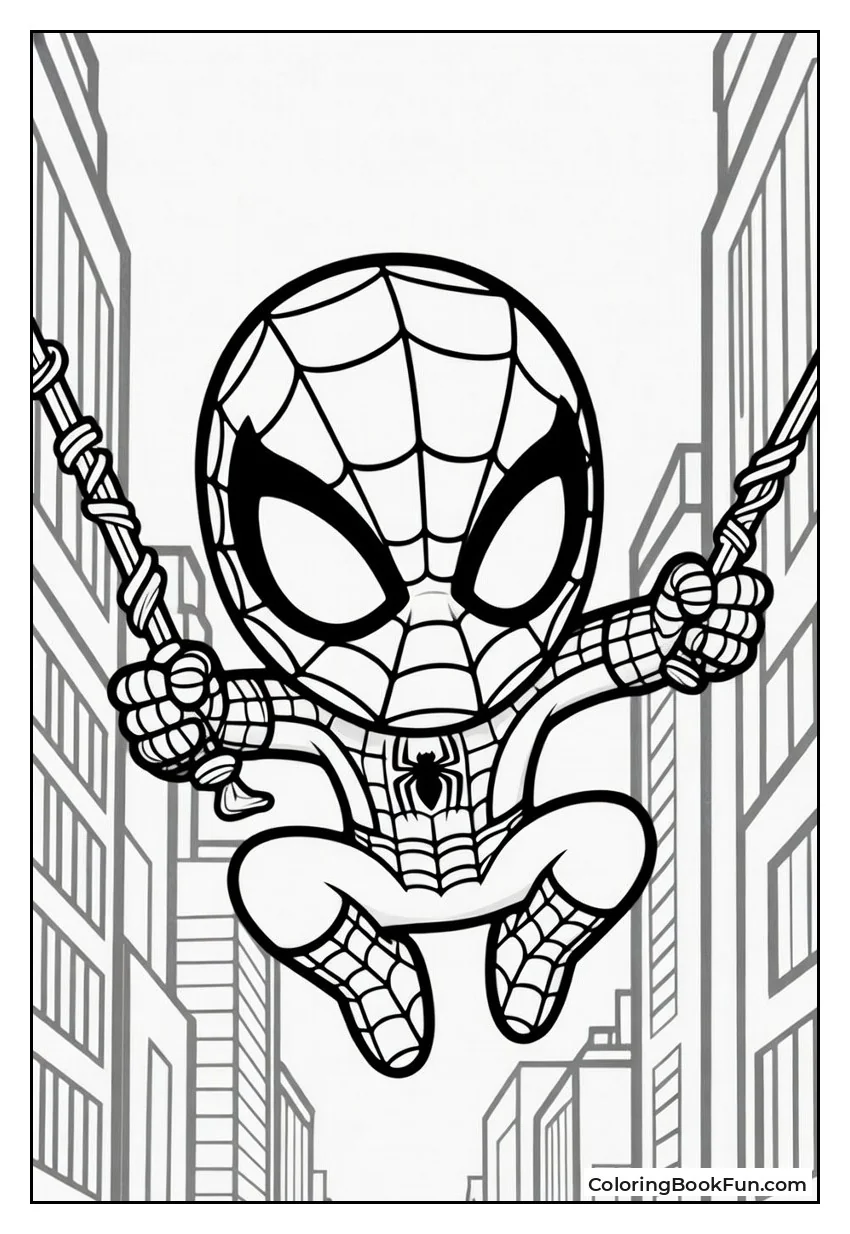 Spider-Man Swings Through City