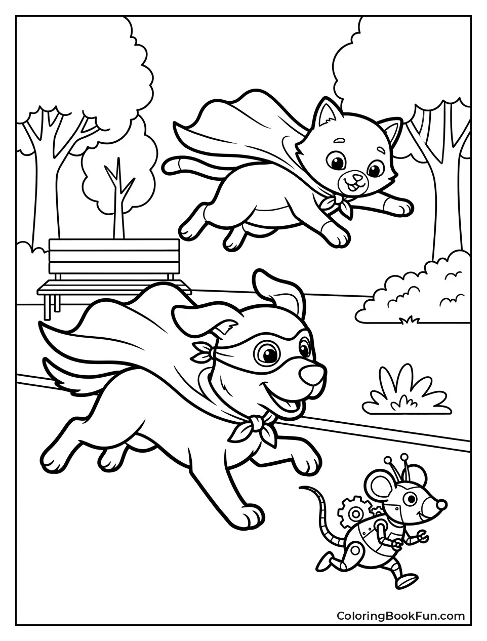 Dog and Cat Chase Robot Mouse