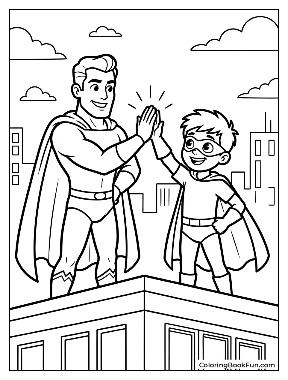 Hero High-Fives Young Sidekick
