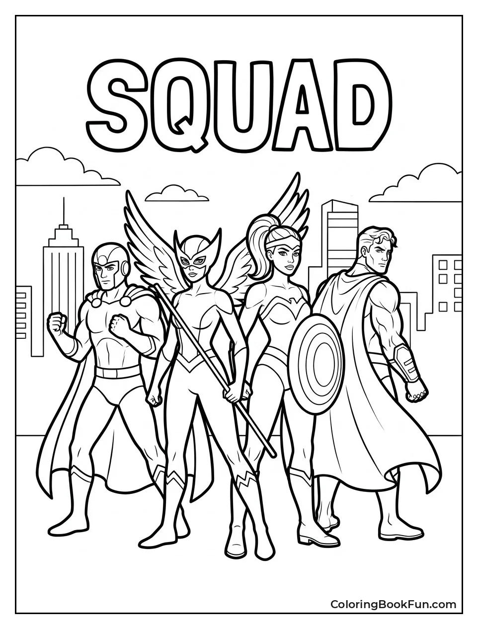 Four Heroes Stand Back to Back