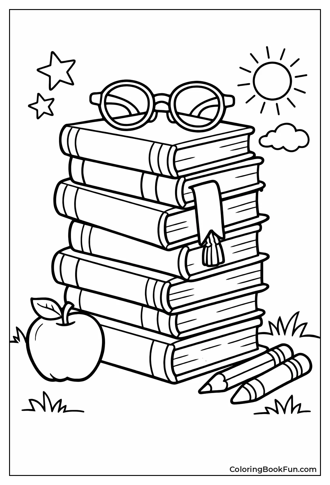 Stacked School Books