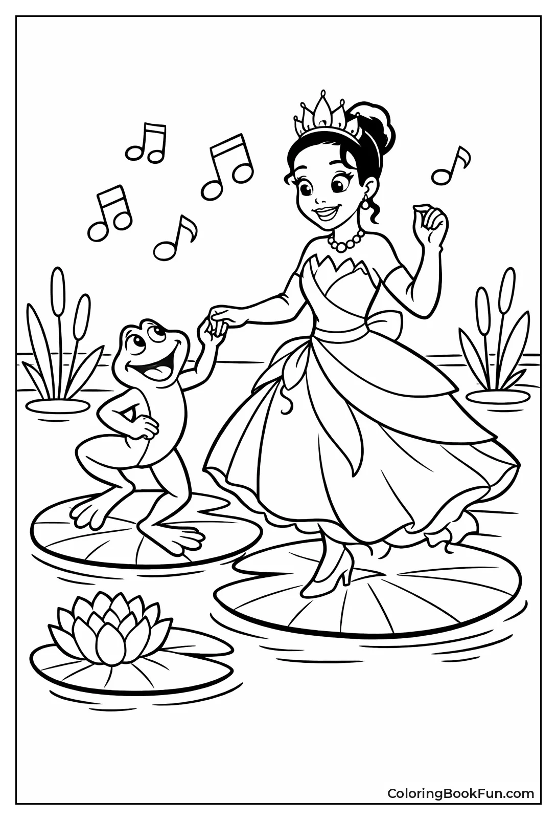 Tiana and Naveen Frogs Dancing