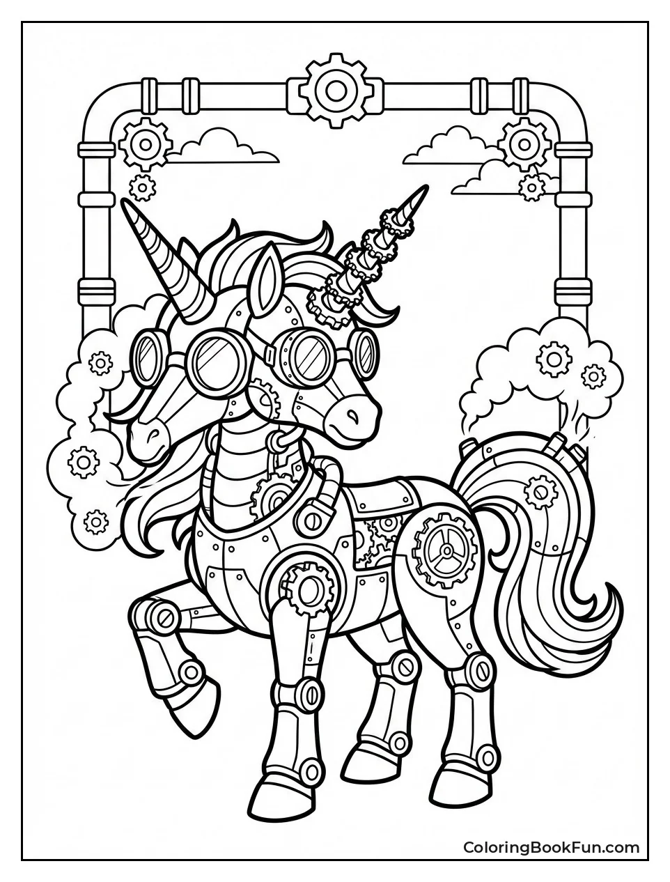 Steampunk Gear Unicorn