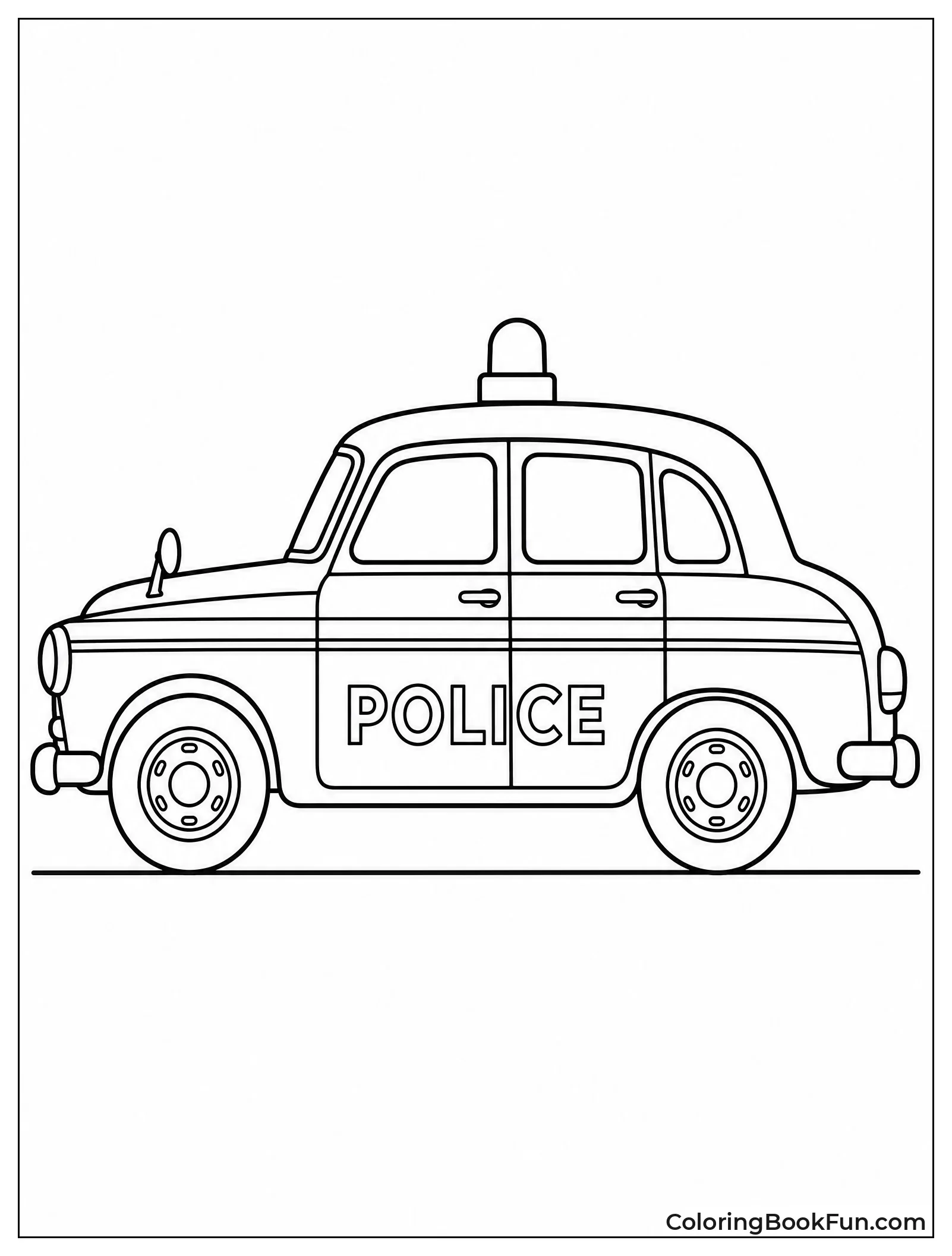 Classic British Police Car with Red Stripe