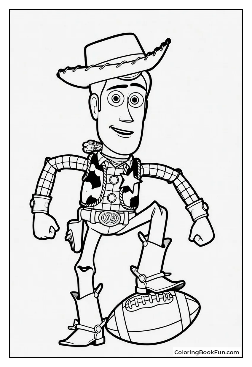 Woody Kicking Football