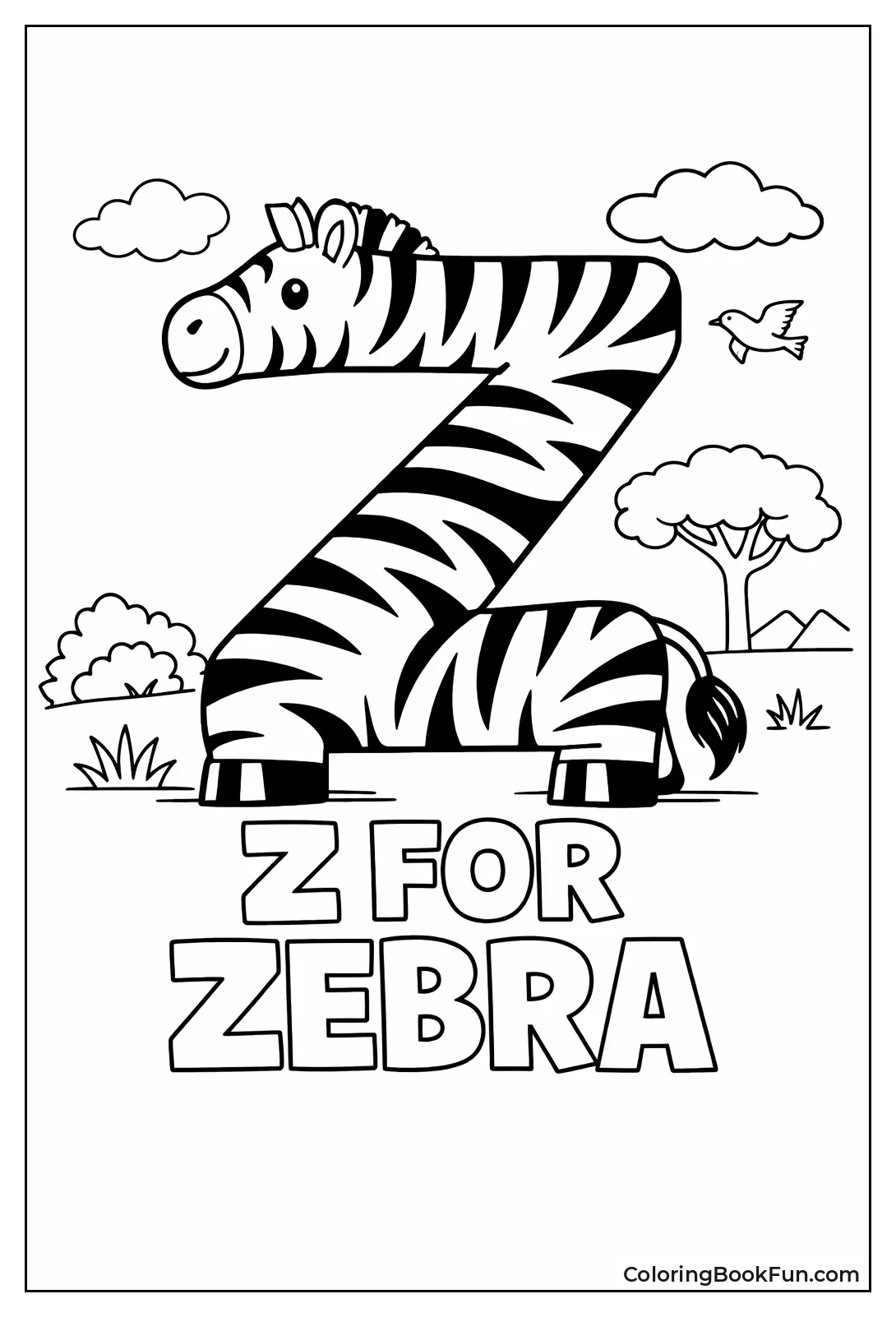 Z for Zebra Alphabet