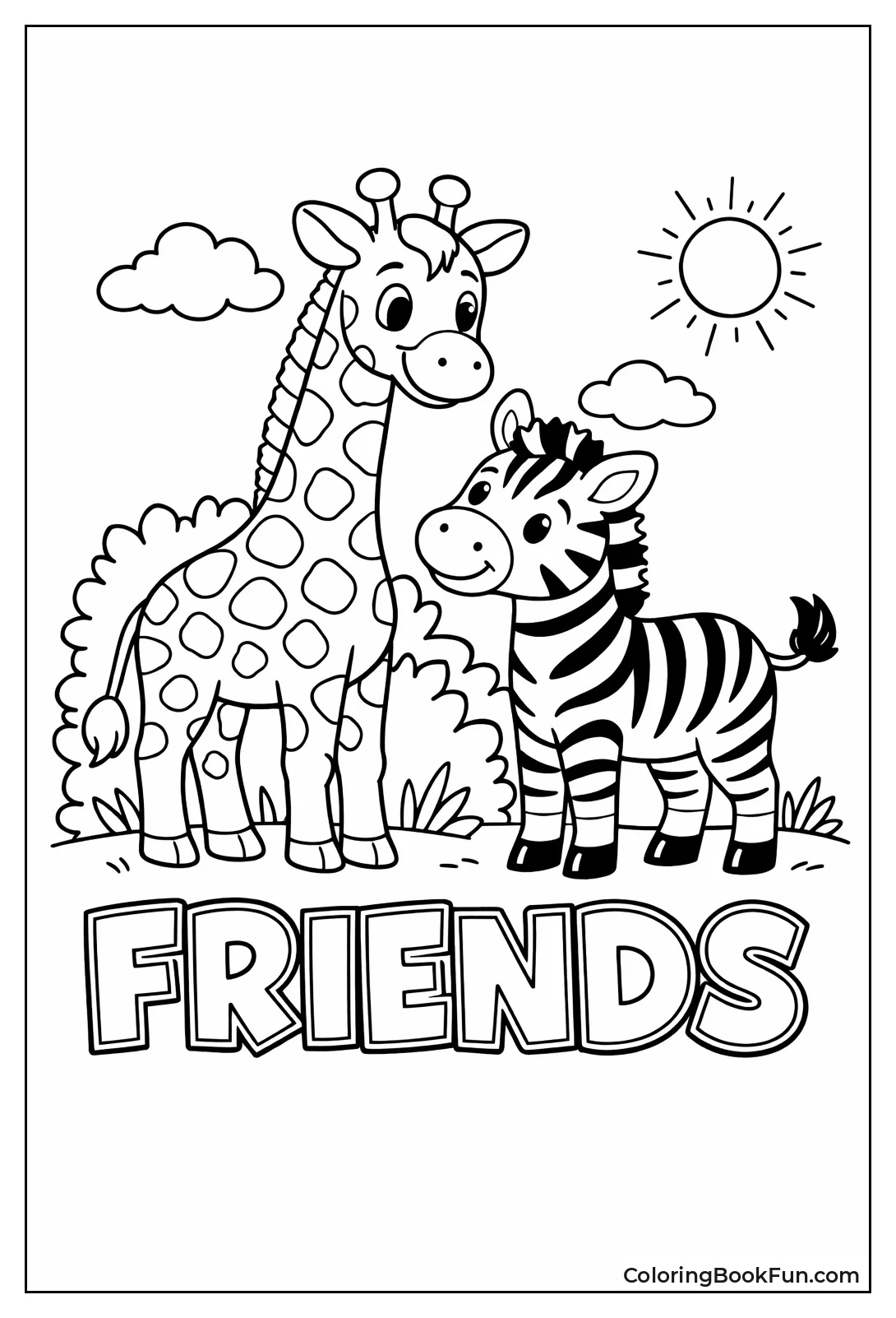 Zebra and Giraffe Friends