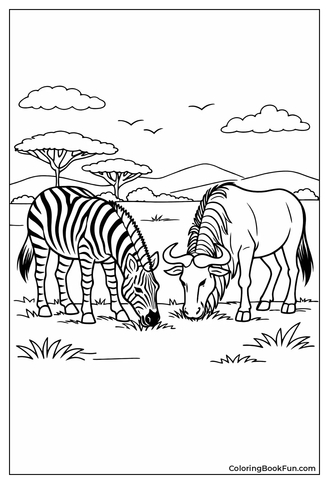 Zebra and Wildebeest