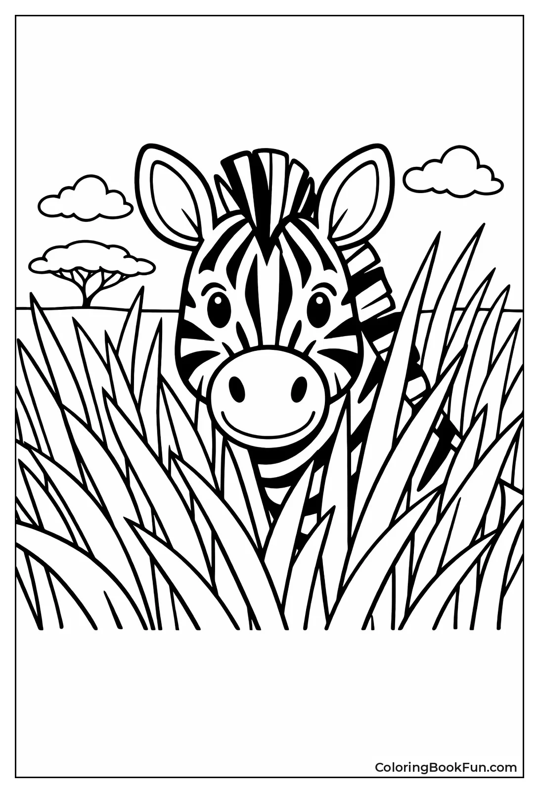 Zebra in Tall Grass