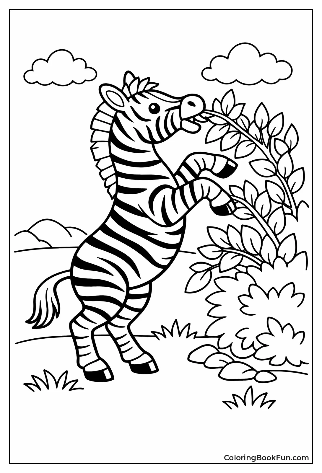Zebra Reaching Branches