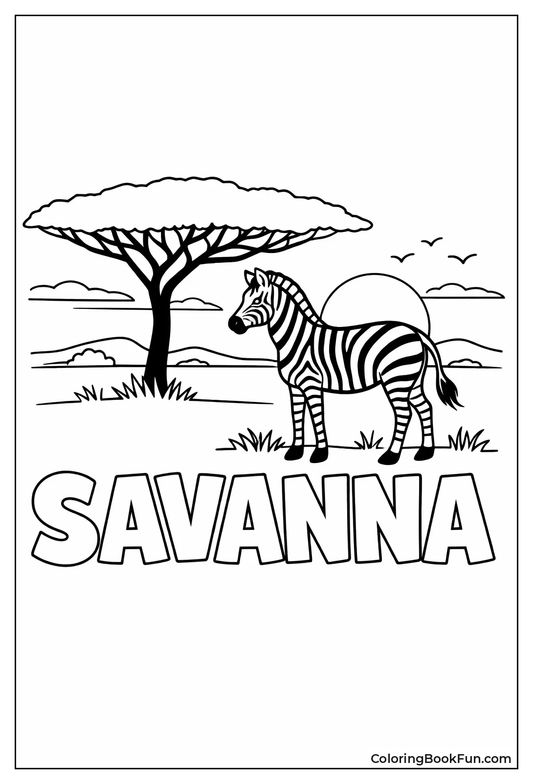 Savanna Sunset Silhouette